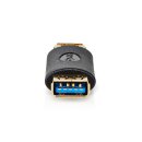 Verbinder USB-Adapter | USB 3.2 Gen 1 | USB-A Buchse | USB-A Buchse | 5 Gbps | Vergoldet | Anthrazit | Box
