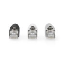 10 Stück FTP CAT6a RJ45-Stecker | Pass Through  | Vergoldet | Ethernet für Kabel Internet