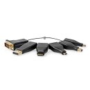 HDMI Adapter Set | DisplayPort / DVI-D 24+1-Pin  / Micro  Mini  / Mini DisplayPort Stecker / USB-C Stecker TV PC