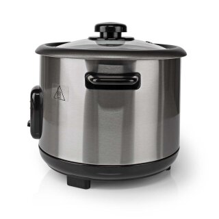 Edelstahl Premium Reiskocher schwarz silber 500W 1,5 Liter XL Topf herausnehmbar