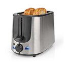 Edelstahl Toaster schwarz silber 2 Scheiben mit...