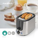 Edelstahl Toaster schwarz silber 2 Scheiben mit...