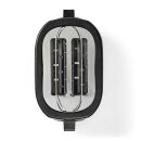 Edelstahl Toaster schwarz silber 2 Scheiben mit integriertem Brötchen Aufsatz