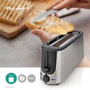 Edelstahl Langschlitztoaster Langschlitz Toaster mit Brötchenaufsatz schwarz silber 2 Scheiben