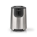 Edelstahl Langschlitztoaster Langschlitz Toaster mit Brötchenaufsatz schwarz silber 2 Scheiben