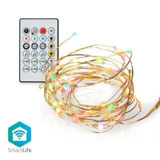WLAN RGB Lichterkette mit Fernbedienung 5m LED Stripe Stripes WiFi Silberdraht