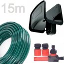 15m Gartenschlauch + Wandhalterung + Düse +...