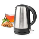 1,7L Wasserkocher silber + Toaster schwarz Set Frühstück Frühstücksset