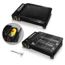 Gasgrill mobil Camping Grill Kocher mit Grillplatte Campinggrill Camper tragbar