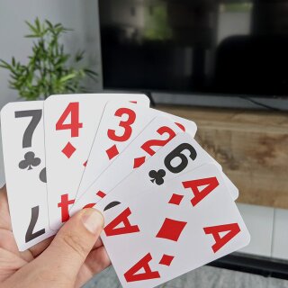 2 Stück Kartenspiel Spielkarten mit großen XL XXL Zeichen für Senioren & Menschen mit Sehbehinderung