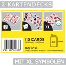 2 Stück Kartenspiel Spielkarten mit großen XL XXL Zeichen für Senioren & Menschen mit Sehbehinderung