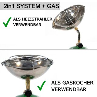 2in1 Tragbare Gasheizung + Gas Kocher Camping Heizung Heizstrahler But –  OutletNow