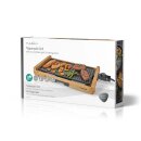 Elektro Tischgrill elektrisch Grill Grillplatte Pfanne Bambus