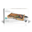 Elektro Tischgrill elektrisch Grill Grillplatte Pfanne Bambus
