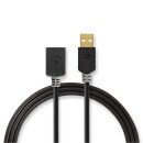 3m Verlängerung USB 2.0 | USB-A Stecker | Buchse 3...