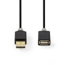 3m Verlängerung USB 2.0 | USB-A Stecker | Buchse 3 Meter Verlängerungskabel vergoldet Pc