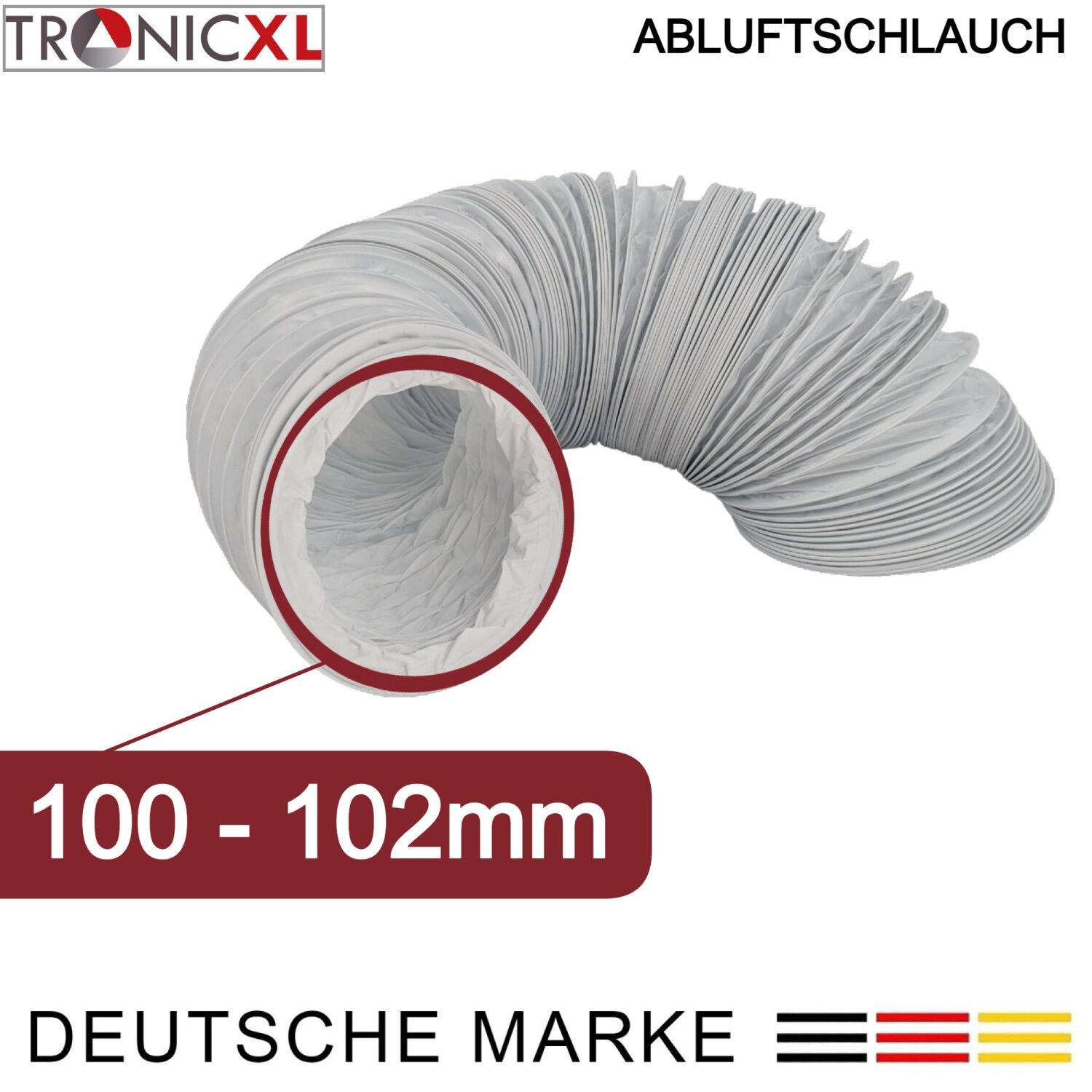 Tubo Flessibile PVC Per Aria Condizionata – Ø 100/125/150mm, Lunghezze 1-5m
