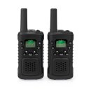 Walkie-Talkie-Set | 2 Hörer | Bis zu 6 km | Frequenzkanäle: 8 | PTT / VOX | Bis zu 3 Hours | Kopfhörerausgang | 2 Kopfhörer | Schwarz