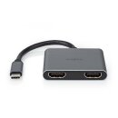 Multi Port Adapter Eingang USB-C Stecker -> Ausgang 2x HDMI Buchse Notebook Laptop Splitter