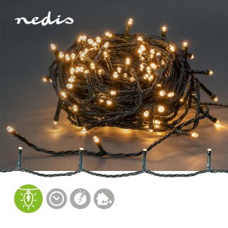 120 LED Lichterkette Warmweiß Innen Außen Außenbereich Outdoor Netzkabel