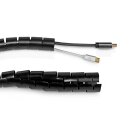 2m Kabelkanal für Kabel bis 28mm Kabelmanagement schwarz Spiralschlauch Schlauch
