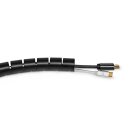 2m Kabelkanal für Kabel bis 28mm Kabelmanagement schwarz Spiralschlauch Schlauch