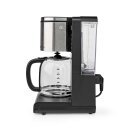 Kaffeemaschine | Filter Kaffee | 1.5 l | 12 Tassen | Warmhalten | Timer einschalten | LCD-Anzeige | Uhrfunktion | Aluminium / Schwarz