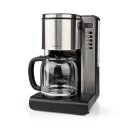 Kaffeemaschine | Filter Kaffee | 1.5 l | 12 Tassen | Warmhalten | Timer einschalten | LCD-Anzeige | Uhrfunktion | Aluminium / Schwarz