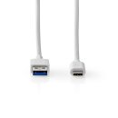1m 60W Fast Charging Schnelladekabel USB A / TYPE C Smartphone Handy Kabel Ladekabel weiß
