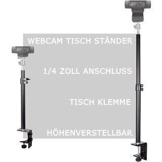 Tisch Klemme Stativ Halterung für Webcam Höhenverstellbar Klemm Ständer Halterung