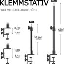 Tisch Klemme Stativ Halterung für Webcam Höhenverstellbar Klemm Ständer Halterung