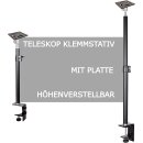 Teleskop Tisch Ständer + Platte für Mini Beamer Lautsprecher Boxen Webcam