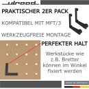 2 Stück Bankhaken 20mm 90° Winkel Ecke Bench Dogs Anschlag für Holzbearbeitung