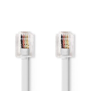 5m RJ11 Kabel Telefonkabel Telefon Fax DSL Router ISDN VDSL 5 Meter weiß