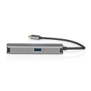 USB Multi-Port-Adapter | USB 3.2 Gen 1 | USB-C™ Stecker | HDMI™ Ausgang / RJ45 Buchse / USB-A Buchse / USB-C™ Buchse | 5 Gbps | 0.20 m | Rund | Vergoldet | PVC | Anthrazit | Box