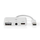 USB TYP C Hub - USB-C auf USB A Multiport Adapter + 3,5mm...