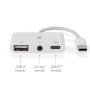 USB TYP C Hub - USB-C auf USB A Multiport Adapter + 3,5mm Aux