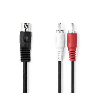 Audio-Kabel DIN 5-Pin Stecker 2x RCA Cinch Chinch Male Adapter 1m
