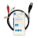 Audio-Kabel DIN 5-Pin Stecker 2x RCA Cinch Chinch Male Adapter 1m