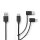 3in1 Ladekabel USB - A auf USB-C MICRO-B für Apple Lightning 8-Pin iPhone Smartphone Tablet Kabel