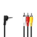 AV Video Kabel 4 poliger 3,5mm Klinkenstecker auf 3 x RCA...