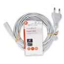 5m 5 Meter Netzkabel Euro Japan 2 polig Stromkabel Kabel 8er Stecker 2pol weiß