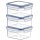 3x 300ml Frischhaltedosen Set Aufbewahrungsdose Klick System luftdicht