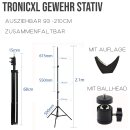 210cm Stativ + Kugelkopf für Gewehr / Objektiv Auflage Ablage Schießstock Zielstock