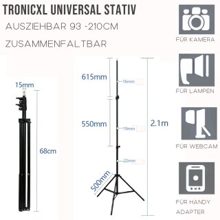 210cm Stativ Ständer Mast für CCTV Netatmo Regenmesser Arlo Eufy Wyze Cam Überwachungskamera