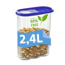 4 Stück Vorratsbehälter Set Schüttdose groß 2,4l Frischhaltedosen Schüttdosen BPA FREI Kunststoff Streudose