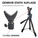 Kugelkopf Gewehrauflage für Stativ Dreibein 1/4 Zoll Adapter für Gewehre Auflage Gewehr