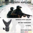 Kugelkopf Gewehrauflage für Stativ Dreibein 1/4 Zoll Adapter für Gewehre Auflage Gewehr