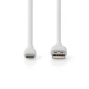 USB A zu USB C TYP TYPE Kabel 1,5m Silikon High End Smartphone Handy Pc weiß