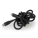 Silikon USB Typ C Kabel Schnellladen Ladekabel 60W 1,5m Smartphone Handy Kabel schwarz